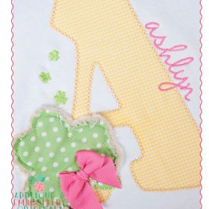 214 Frayed Shamrock Monogram Alpha Font Applique