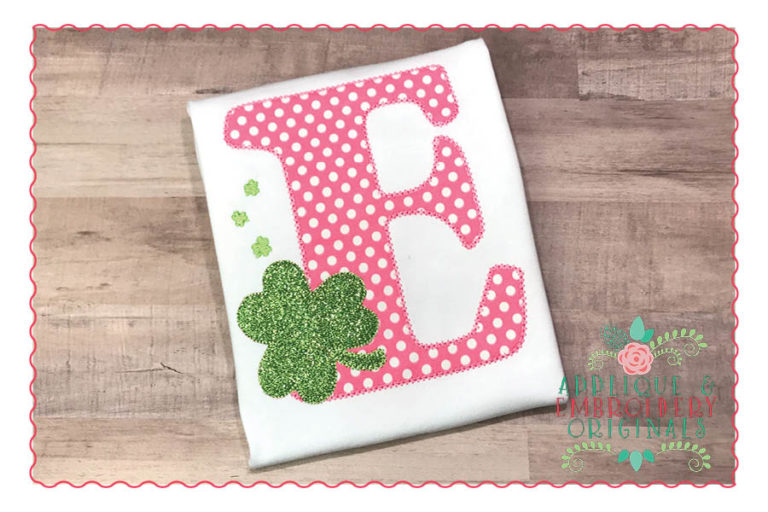 214 Frayed Shamrock Monogram Alpha Font Applique - Image 2