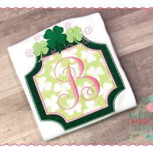 215 Shamrock Curls Frame Applique Design