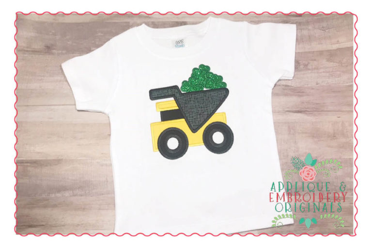 216 Dump Truck Shamrock Applique Design - Image 3