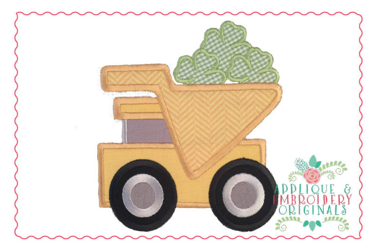 216 Dump Truck Shamrock Applique Design