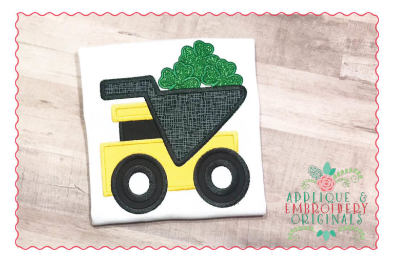 216 Dump Truck Shamrock Applique Design - Image 2