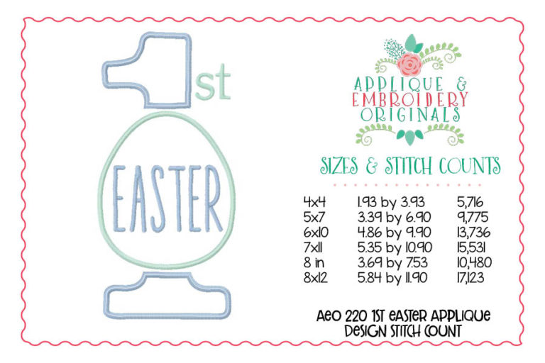 220 1st Easter Baby Applique Design - Image 3