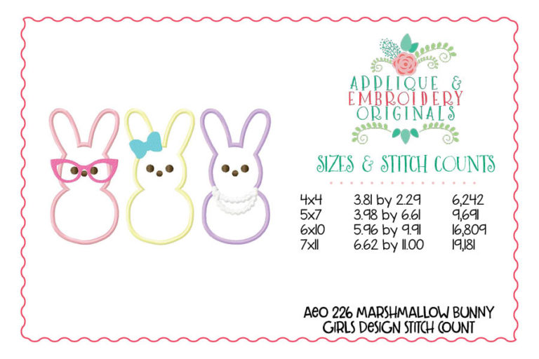 226 Marshmallow Bunny Applique Design - Image 4