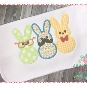 227 Marshmallow Bunny Trio Applique Design