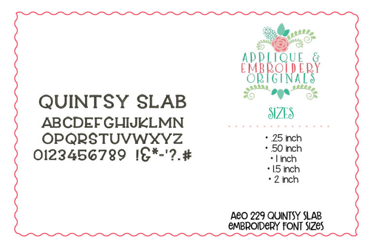 229 Quintsy Slab Embroidery Font - Image 2