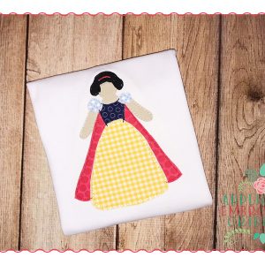 231 White Snow Princess Simple Stitch Applique Design