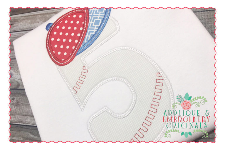 236 Baseball Softball Applique Numbers Design - Image 2
