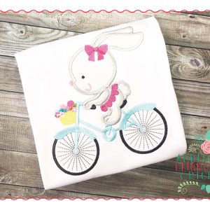238 Bunny on Bike For Easter Applique Design