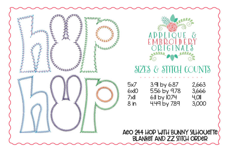 244 HOP ZZ Zig Zag and Blanket Simple Stitch Applique Design - Image 5