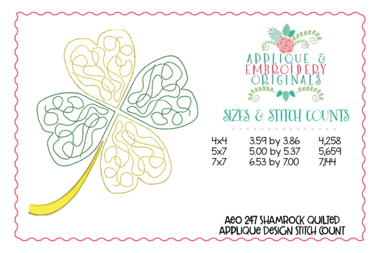 247 Shamrock Quilted Applique Design - Image 5