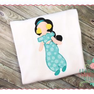 253 Teal Princess Simple Stitch Applique Design