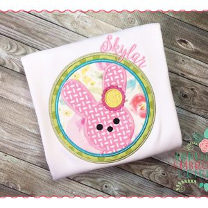 255 Marshmallow Bunny with Flower Girl Applique Design