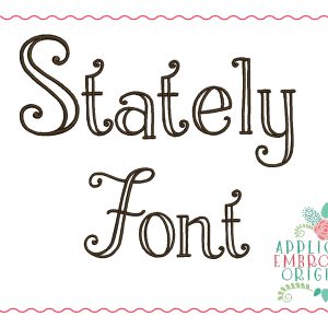 259 Stately Embroidery Font