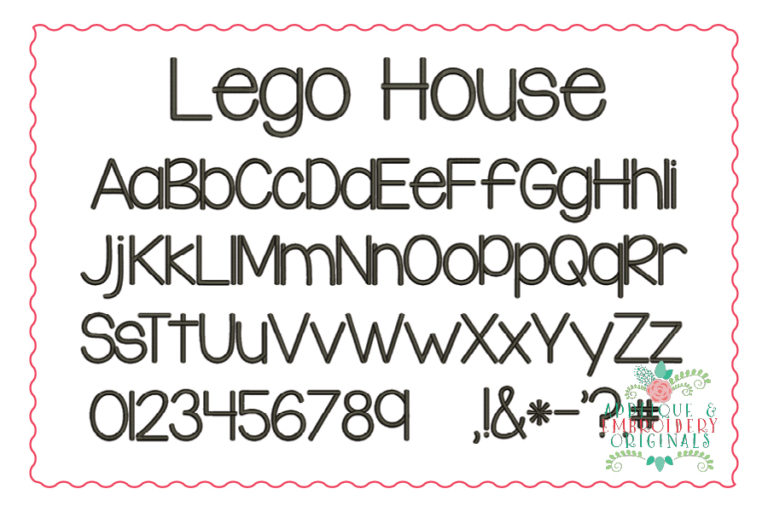 261 Lego House Embroidery Font - Image 2