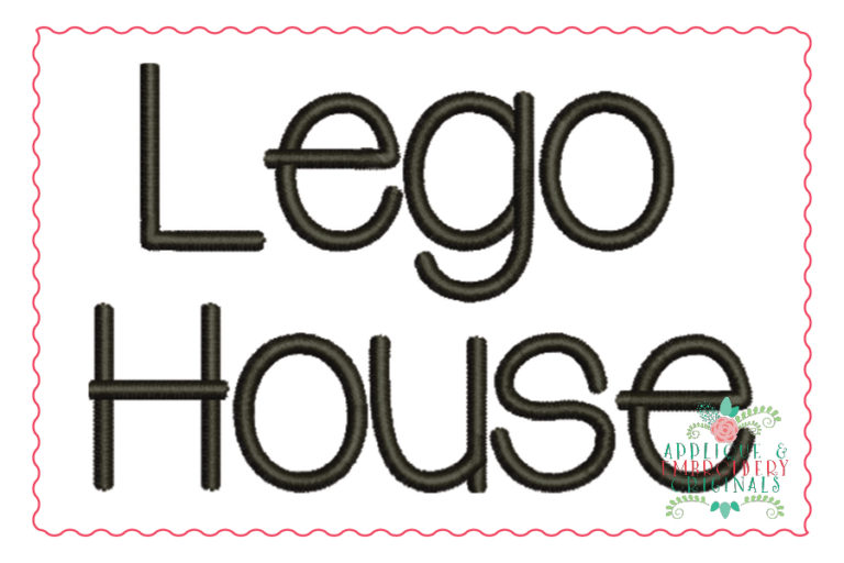 261 Lego House Embroidery Font