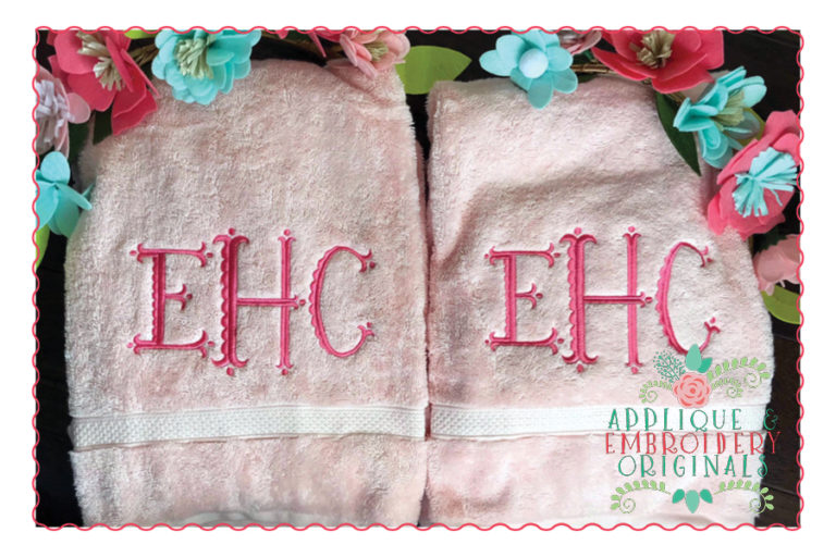 262 Fishtail Scallop Monogram Embroidery Font - Image 3