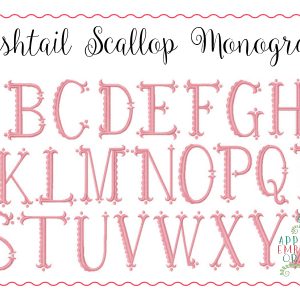 262 Fishtail Scallop Monogram Embroidery Font