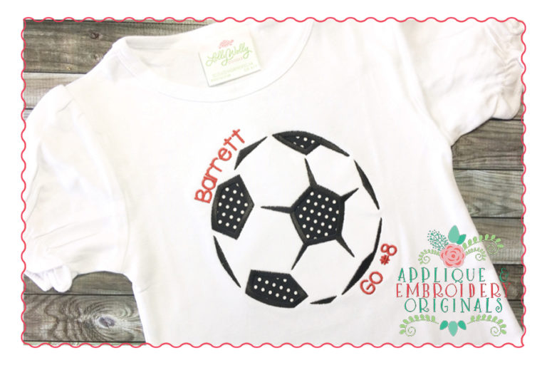 263 Soccer Ball Outline Applique Design - Image 2