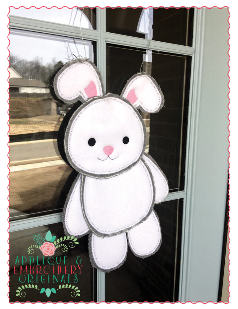 271 Easter Bunny Door Hanger In-The-Hoop Applique Design