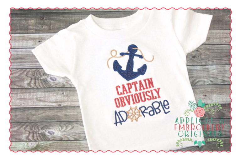 275 Captain Obviously Adorable Anchor Applique Design - Image 2
