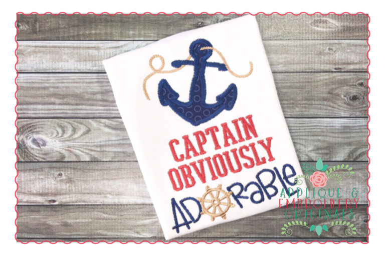 275 Captain Obviously Adorable Anchor Applique Design