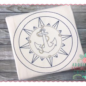 281 Vintage Compass Rose Anchor Vintage Embroidery Design