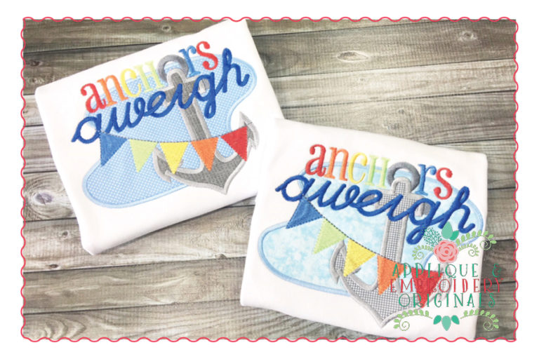 1414 Anchors Aweigh Banner Pennant Applique Design - Image 4