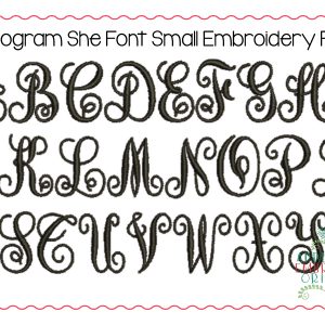 283 Monogram She Interlocking (SMALL) Embroidery Font