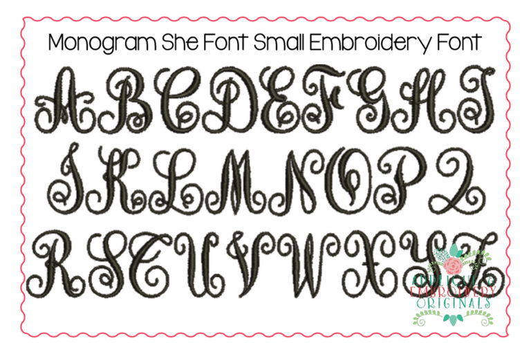 283 Monogram She Interlocking (SMALL) Embroidery Font