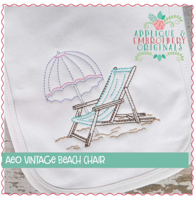 284 Vintage Beach Chair Bean Stitch Embroidery Design - Image 4