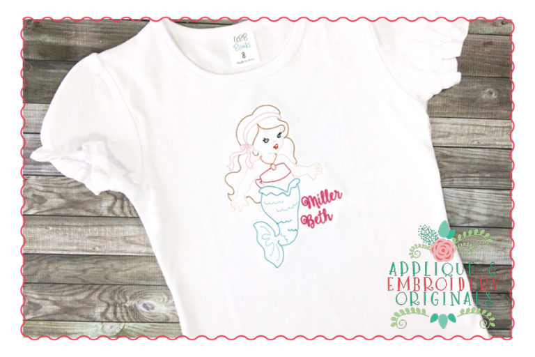288 Vintage Mermaid Bean Stitch Embroidery - Image 3