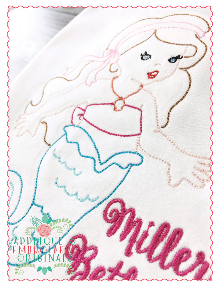 288 Vintage Mermaid Bean Stitch Embroidery - Image 2