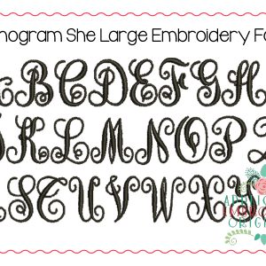 298 Monogram She (Large) Embroidery Font