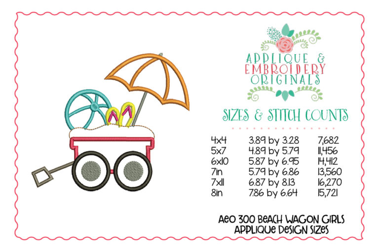 300 Beach Wagon Flip Flops Ball Applique Design - Image 2