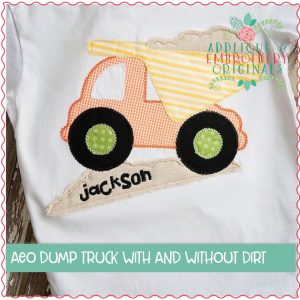 302 Dump Truck with and without Dirt Simple Stitch Applique Design