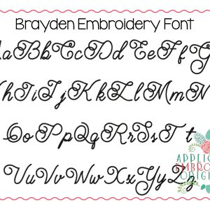 304 Brayden Embroidery Font