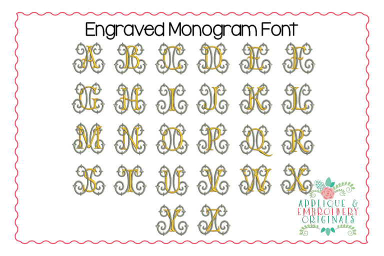 305 Engraved Monogram Embroidery Font - Image 2