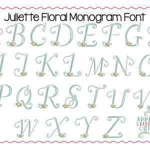 306 Juliette Floral Monogram Embroidery Font