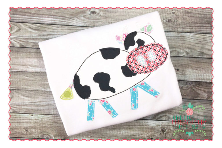 308 Cow Farm Barnyard Simple Stitch Applique Design