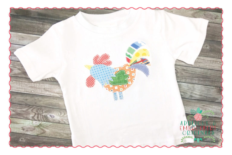 311 Rooster Barnyard Simple Stitch Applique Design - Image 2