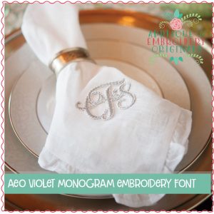 315 Violet Foam Monogram Embroidery Font