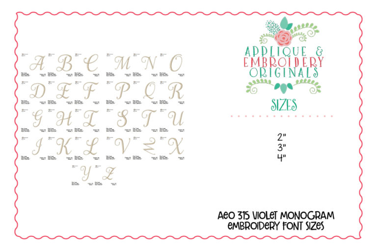 315 Violet Foam Monogram Embroidery Font - Image 4