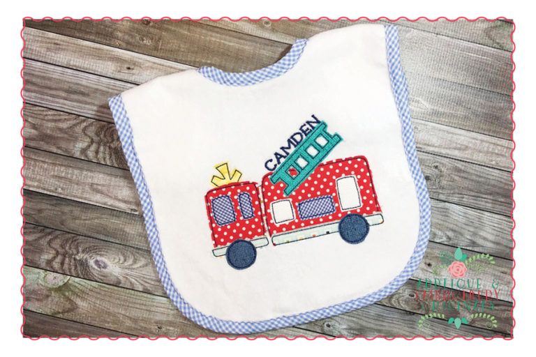 315 Fire Truck Simple Stitch Applique Design
