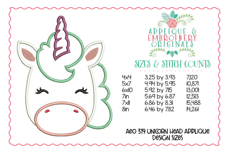 319 Unicorn Head Applique Design - Image 6