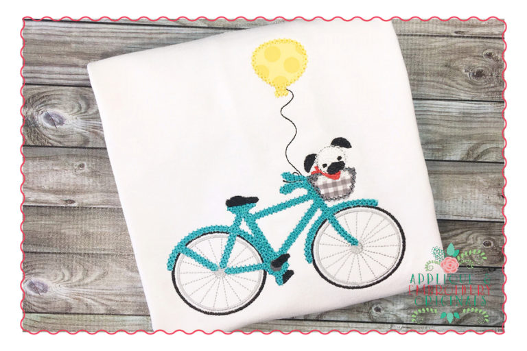 320 Bike Bicycle Pup Bestie Balloon Applique Design