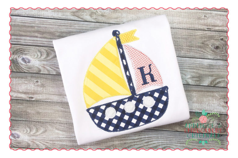 324 Preppy Sailboat Vintage Applique Design