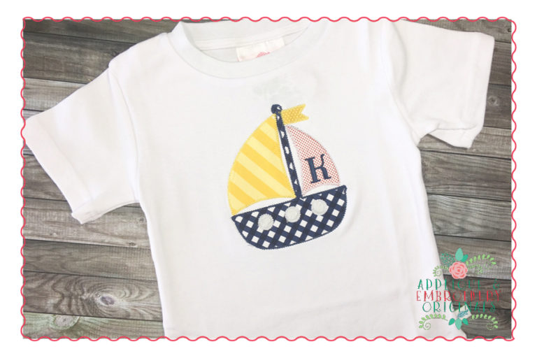 324 Preppy Sailboat Vintage Applique Design - Image 2