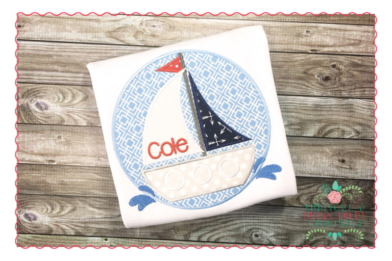 325 Sailboat Vintage Patch Applique Design