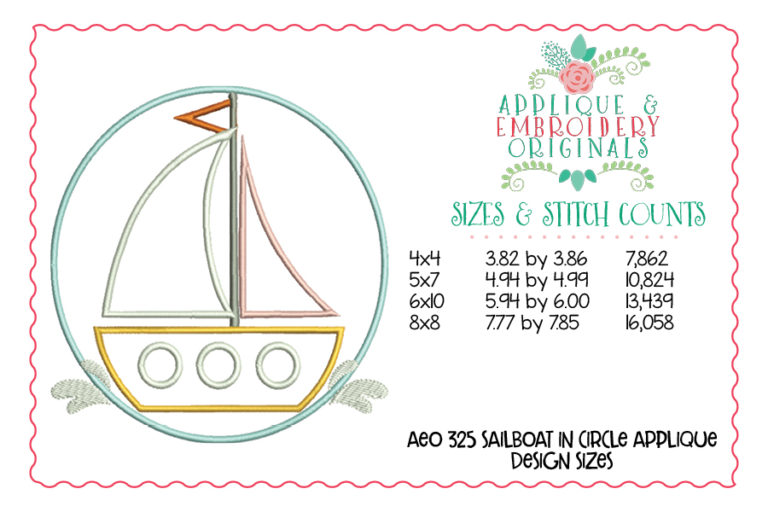 325 Sailboat Vintage Patch Applique Design - Image 4